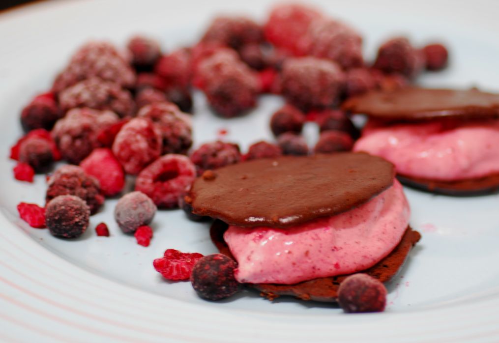 Chocolate Sandwiches with Instant berry ice cream filling Low Tox Life